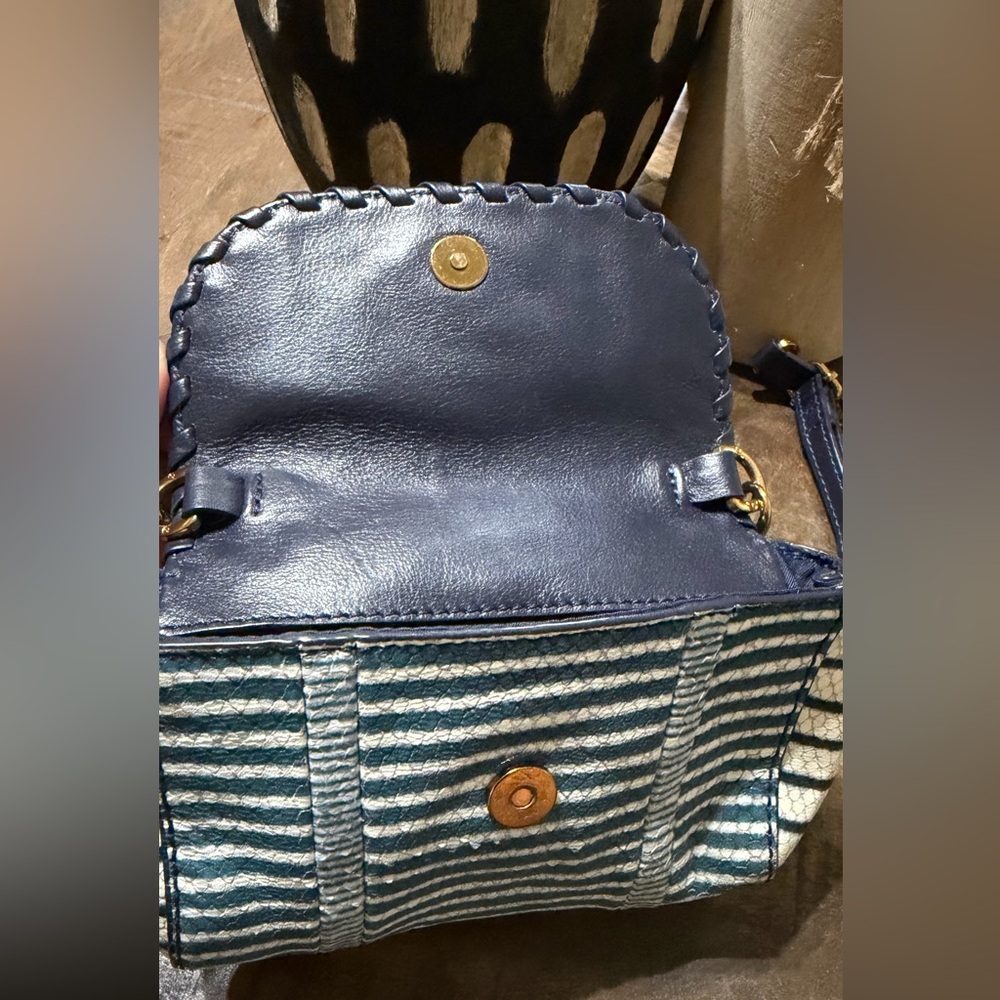 Euc Tory Burch Marion Python Embossed Leather Sma… - image 8